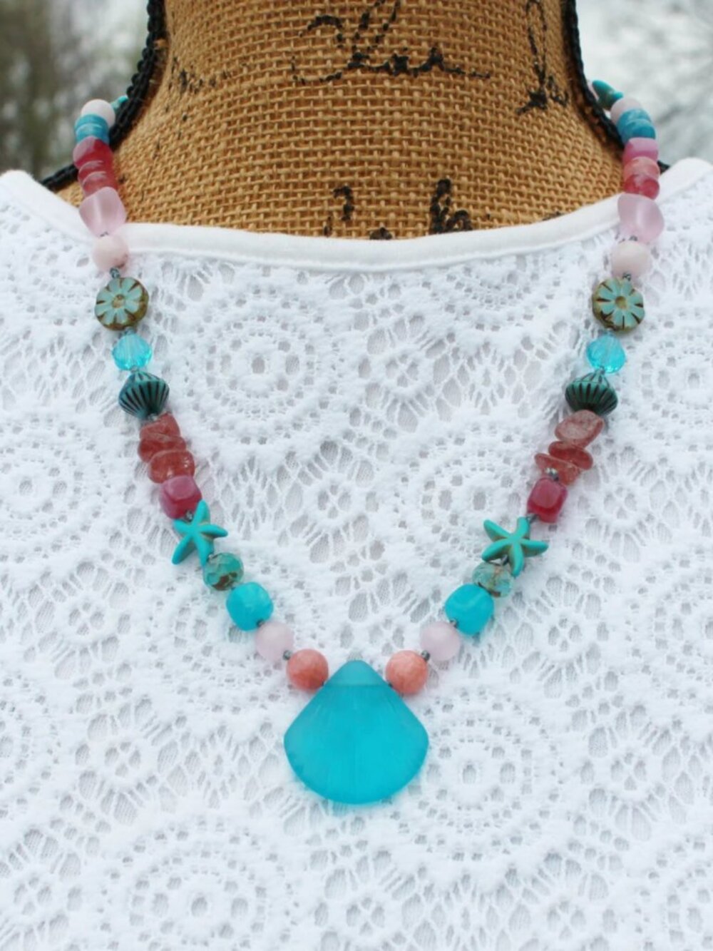 Fun and Flirty Sea Glass and Gemstone Necklace